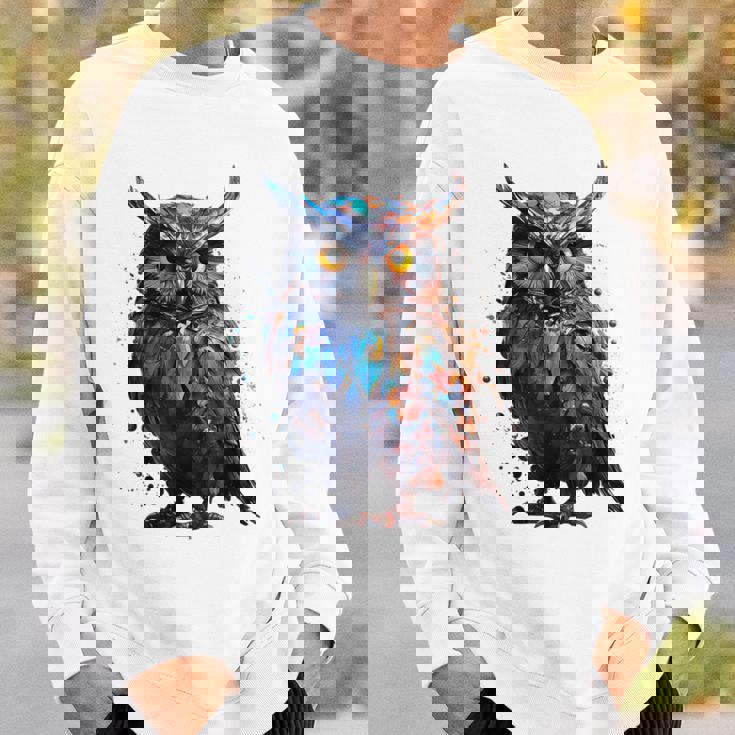 フクロウ アートワーク 動物 フクロウ スウェットシャツ 彼への贈り物