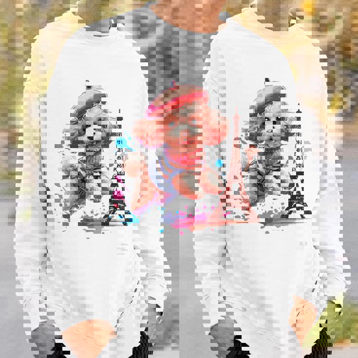 フランス パリ エッフェル塔 ファッション トイ プードル パリ 子犬 スウェットシャツ 彼への贈り物