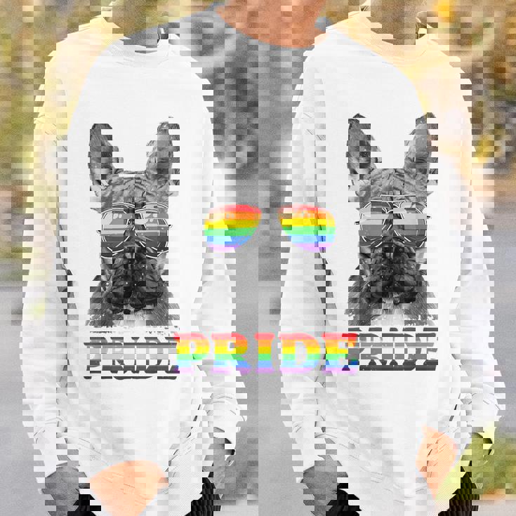 フレンチブルドッグ ゲイプライド Lgbt レインボーフラッグ サングラス Lgbtq スウェットシャツ 彼への贈り物