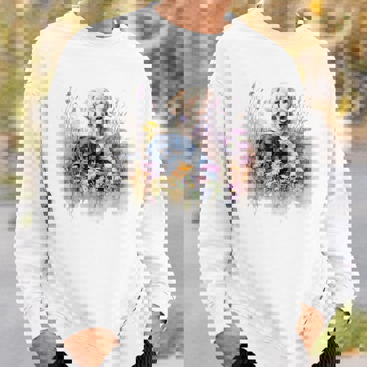 フローラルワイルドフラワー 犬 ラブラドールレトリバー スウェットシャツ 彼への贈り物