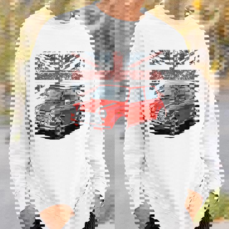 ブリティッシュクラシックカー レッドミニスポーツカー スウェットシャツ 彼への贈り物