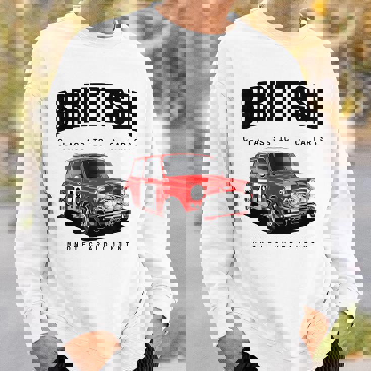 ブリティッシュクラシックスポーツカーズ 有名なラリーミニ スウェットシャツ 彼への贈り物