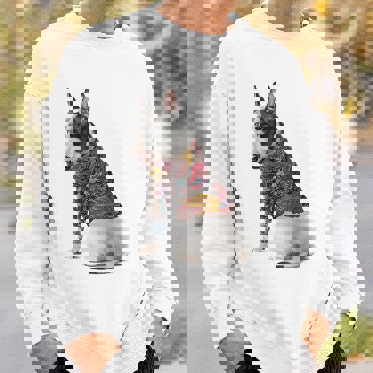 ブルテリア犬 日本龍 タトゥー入り イレズミ スウェットシャツ 彼への贈り物