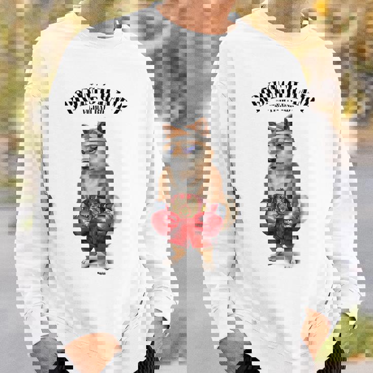 ボクシングチャンピオン 柴犬ファイター スウェットシャツ 彼への贈り物