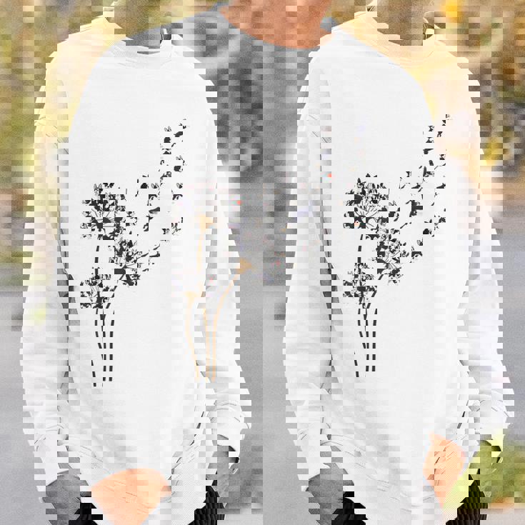 ボストンテリア フラワー フライ タンポポ 面白い 犬好き 犬 お父さん スウェットシャツ 彼への贈り物