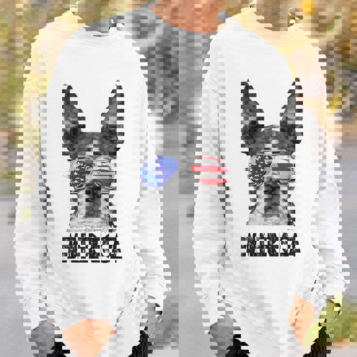 ボストン・テリア 7月4日 メリカ メンズ レディース アメリカ国旗 スウェットシャツ 彼への贈り物