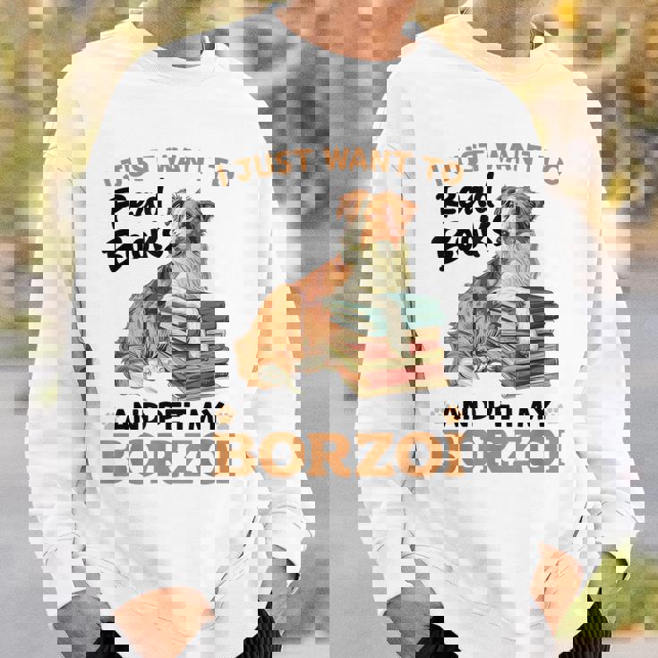 ボルゾイ・ドッグ・ブリード本を読んでボルゾイを撫でたいだけ スウェットシャツ 彼への贈り物