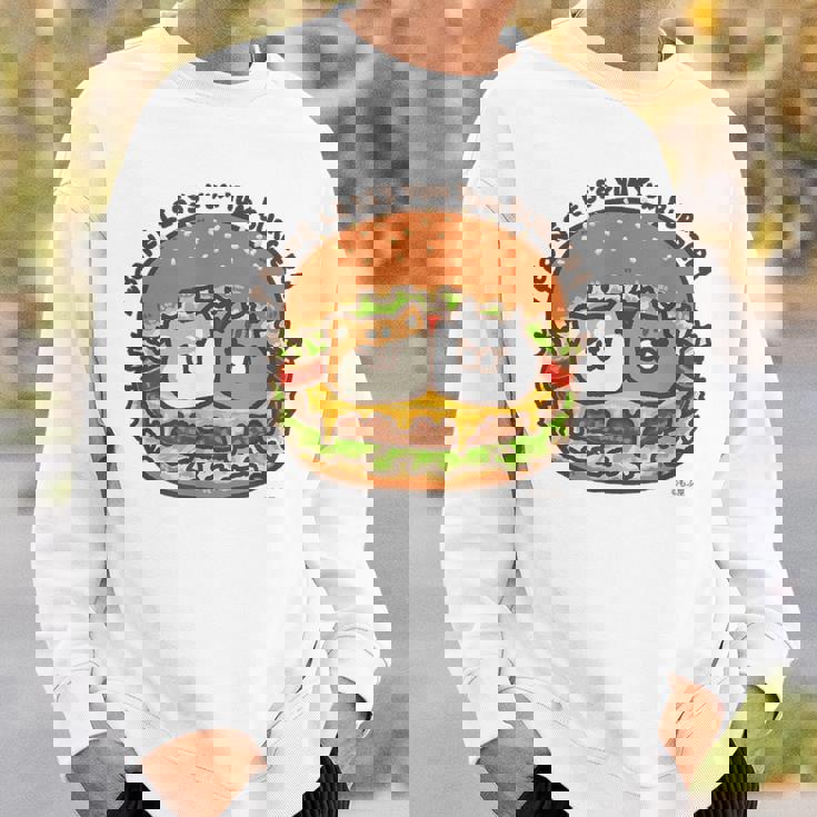 ボンレス犬とボンレス猫 ハンバーガー スウェットシャツ 彼への贈り物