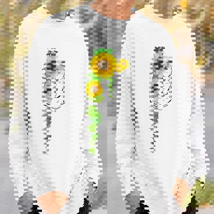 ポケットに入ったかわいいひまわり クリスマスギフト スウェットシャツ 彼への贈り物