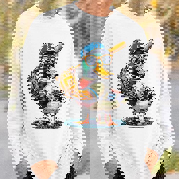 マガモのアヒル 野球愛好家 アヒル 野球 スウェットシャツ 彼への贈り物