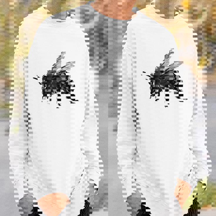 ミツバチ ステンシル セイブ 蜂 ハニー昆虫 スウェットシャツ 彼への贈り物