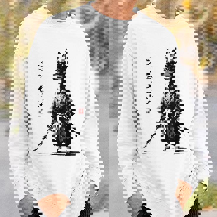 ミニチュアピンシャー 侍戦士 日本の浮世絵 アートドッグ スウェットシャツ 彼への贈り物