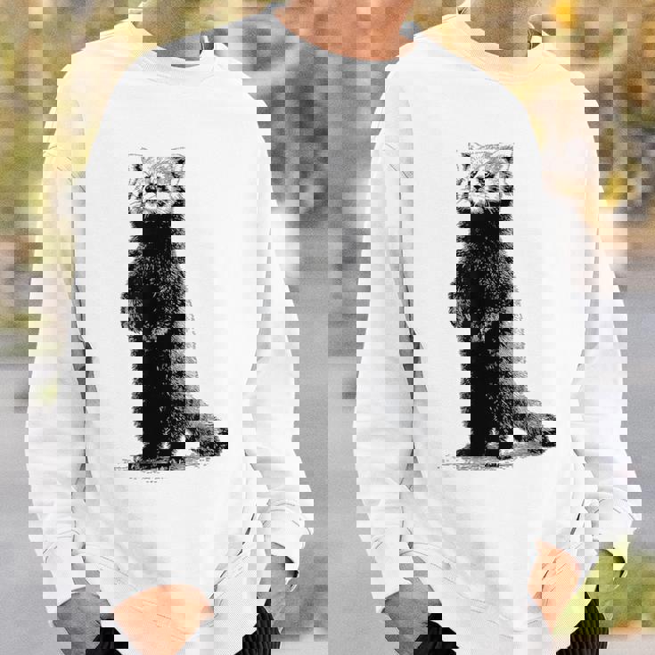 ミニマリストデザインのレッサーパンダ スウェットシャツ 彼への贈り物