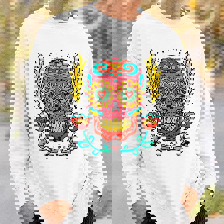 メキシカンホリデー カーニバル マスク カラフル スカル スウェットシャツ 彼への贈り物