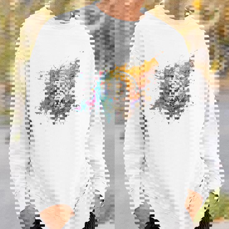 モダンビットコインアート Hodl Btc Btcアート カラフルなビットコイン スウェットシャツ 彼への贈り物