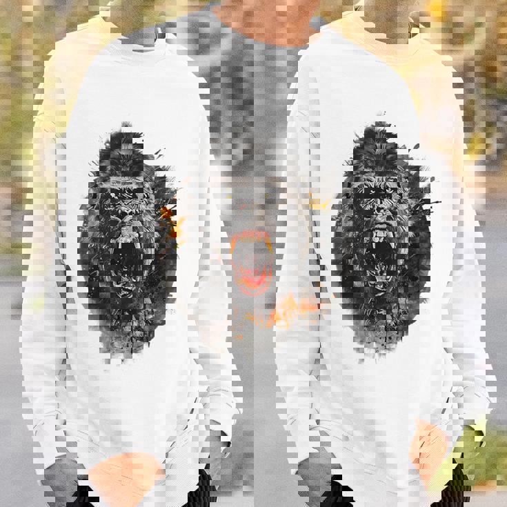 モンキー ゴリラ シルバーバック アニマル スプラッシュ グラフィティ アート スウェットシャツ 彼への贈り物