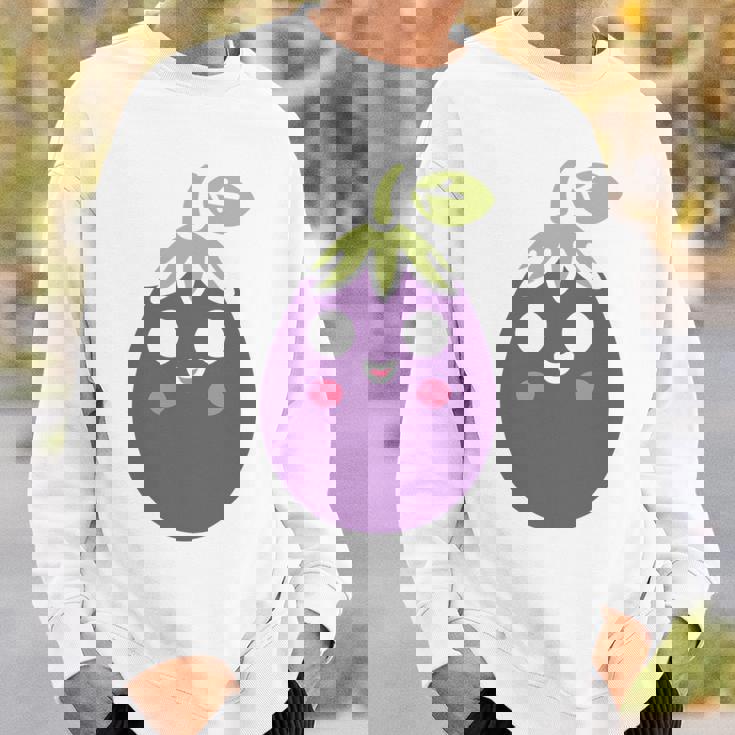 ユーモアフードナスのシンプルなナス 長袖tシャツ スウェットシャツ 彼への贈り物