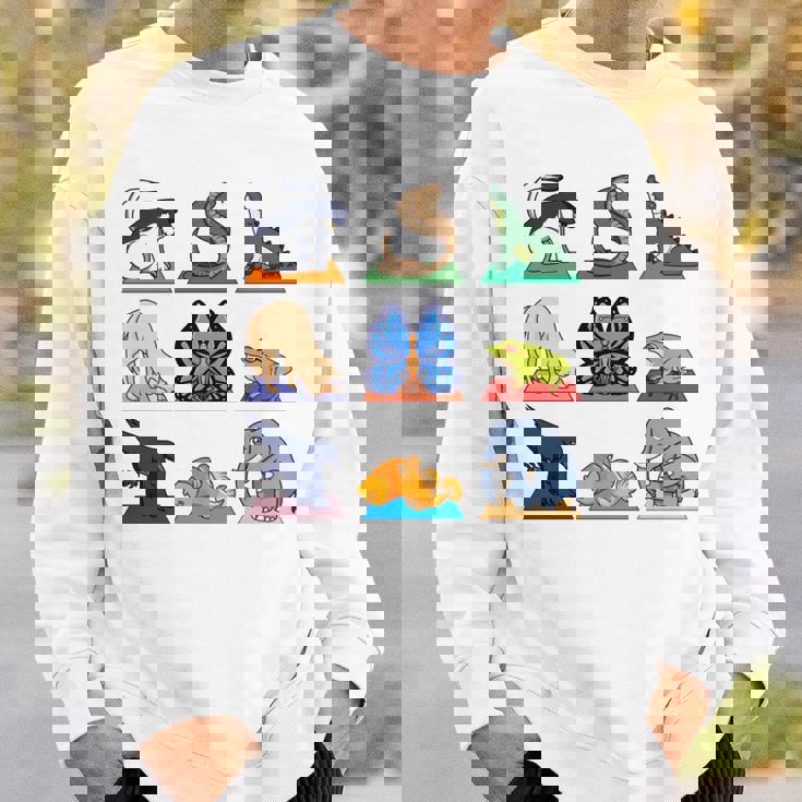 ヨガ動物のポジション 長袖tシャツ スウェットシャツ 彼への贈り物