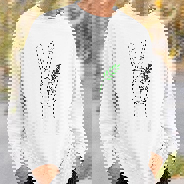 ヨルダン川西岸中東平和鳩オリーブの枝無料パレスチナ スウェットシャツ 彼への贈り物