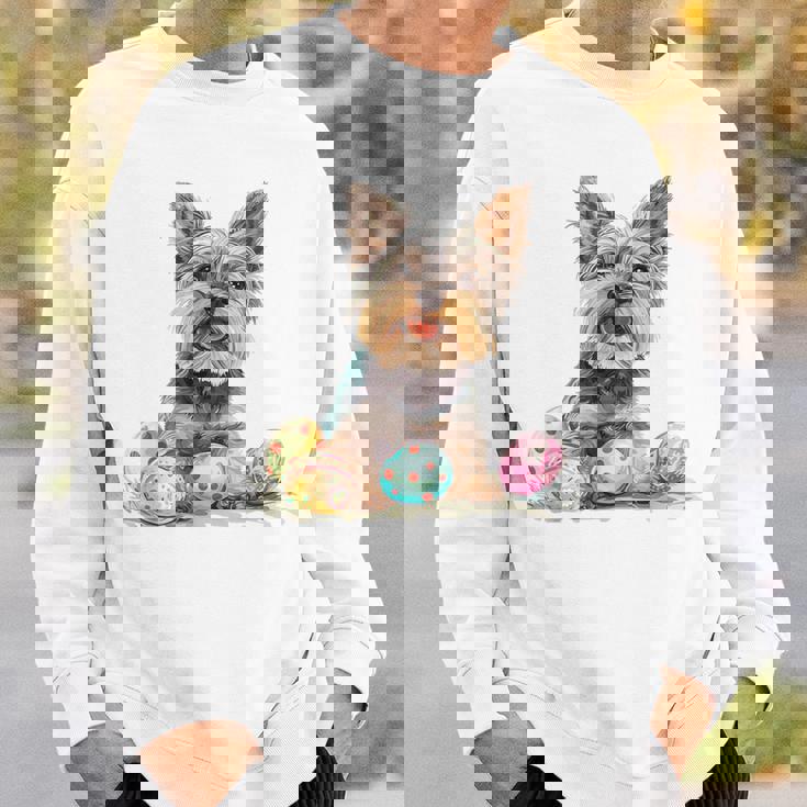 ヨーキー ヨークシャーテリア 犬種 ハッピーイースター メンズ レディース スウェットシャツ 彼への贈り物