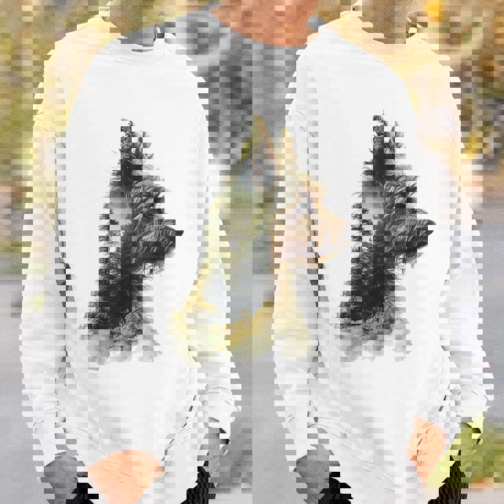 ヨークシャーテリア 犬 モチーフ ペット アートワーク ヨークシャーテリア スウェットシャツ 彼への贈り物