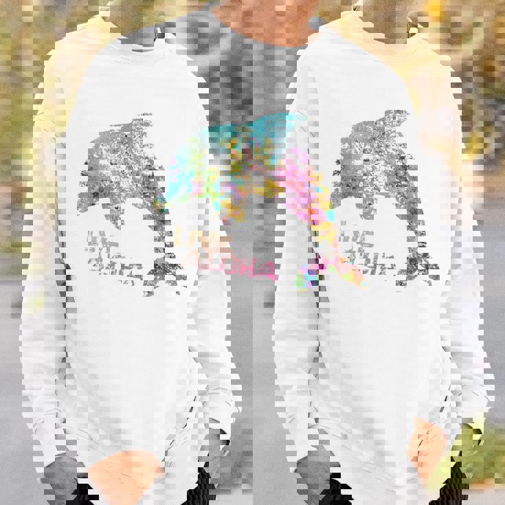 ライブ アロハ イルカ グラフィック スウェットシャツ 彼への贈り物