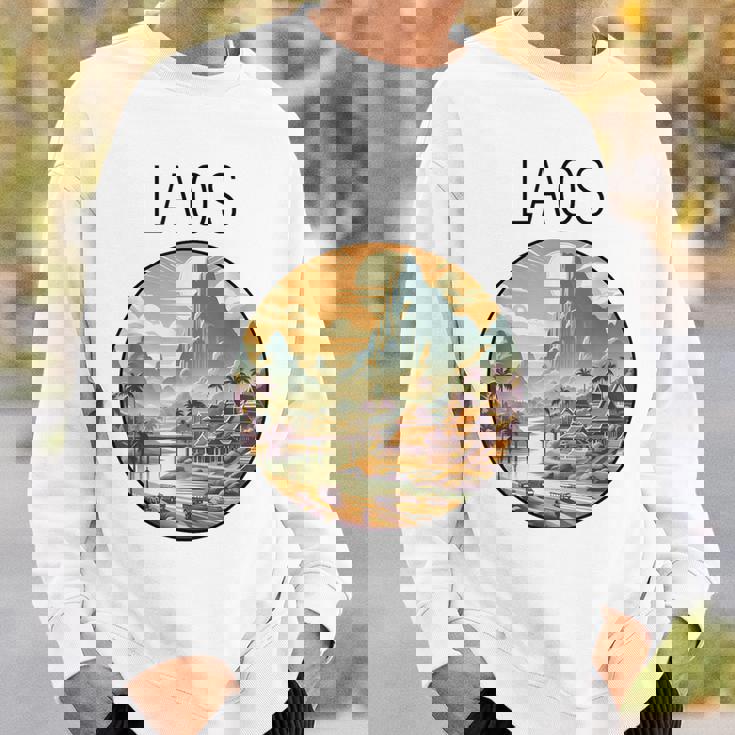 ラオスの風景 アールデコ スウェットシャツ 彼への贈り物