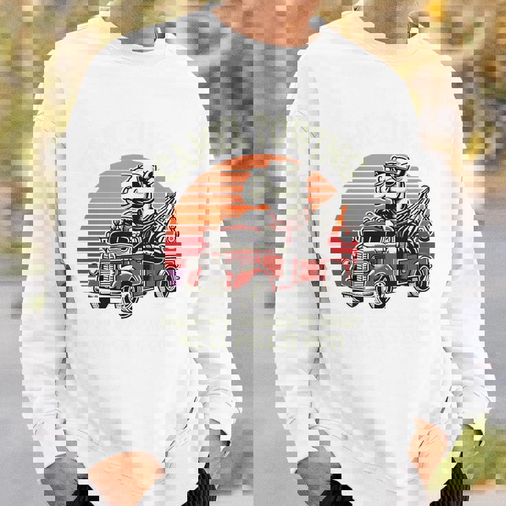 ラクダ牽引、しっかりと固定されている場合は引き出します。 長袖tシャツ スウェットシャツ 彼への贈り物