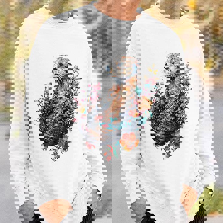 ラッコ フローラルアクセント スウェットシャツ 彼への贈り物