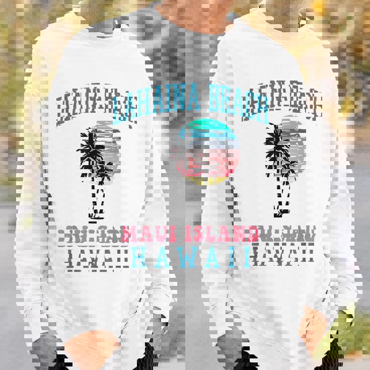 ラハイナ ビーチ マウイ ハワイ ビーチ ヤシの木 夏 ハワイアン スウェットシャツ 彼への贈り物