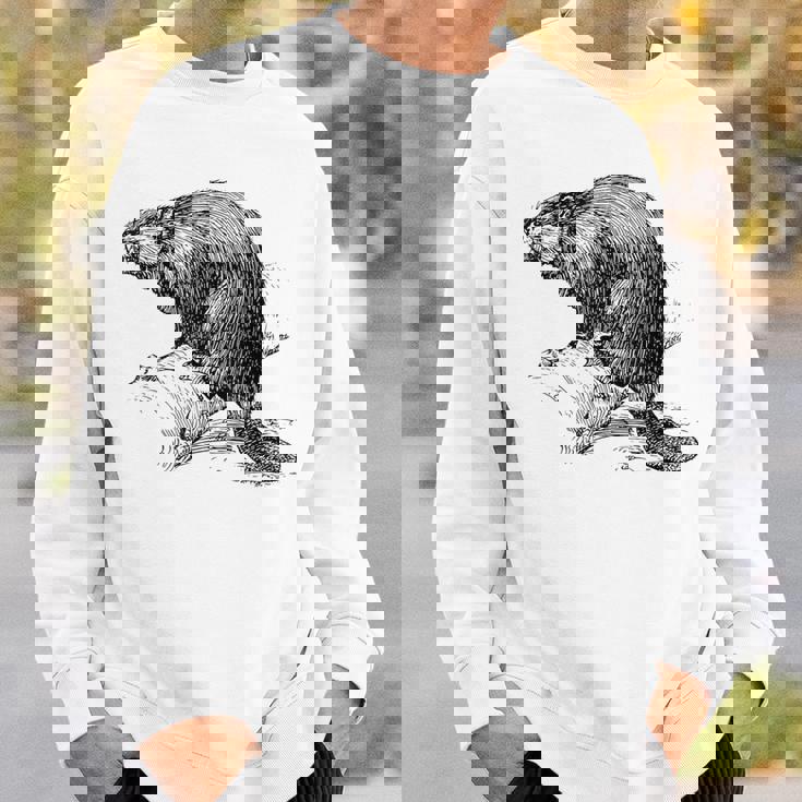 リアルなビーバースケッチ スウェットシャツ 彼への贈り物