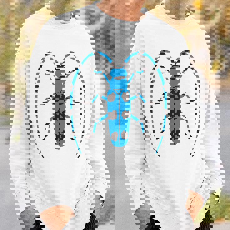 ルリボシカミキリ _昆虫_カミキリムシ スウェットシャツ 彼への贈り物