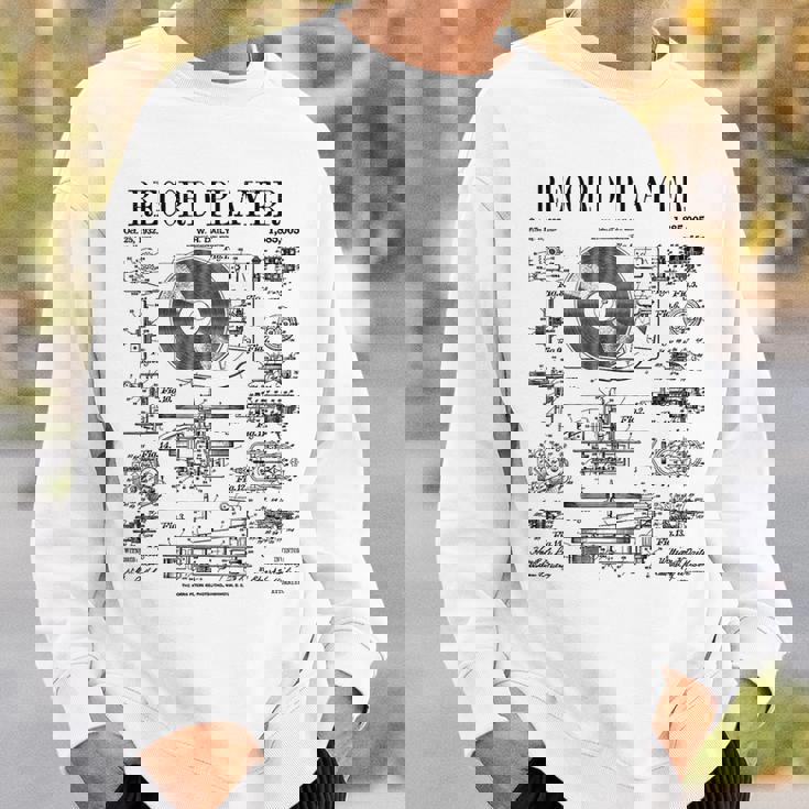 レコードプレーヤー ヴィンテージ 特許 Dj ターンテーブル 蓄音機 スウェットシャツ 彼への贈り物