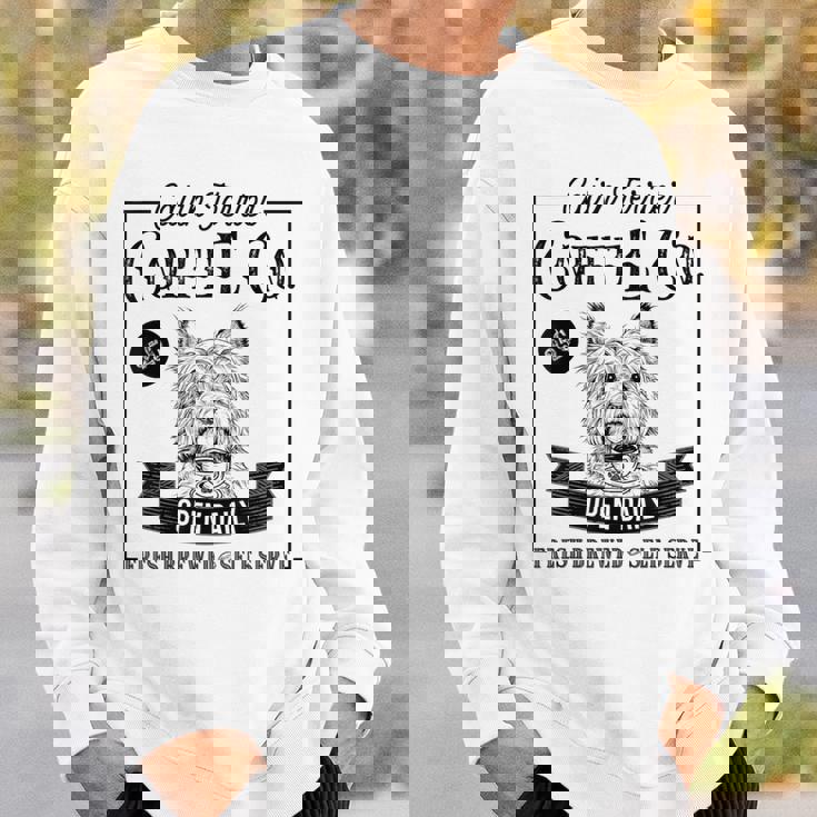 レトロ ケアンテリア コーヒー 面白い 犬 ママ コーヒー愛好家 スウェットシャツ 彼への贈り物