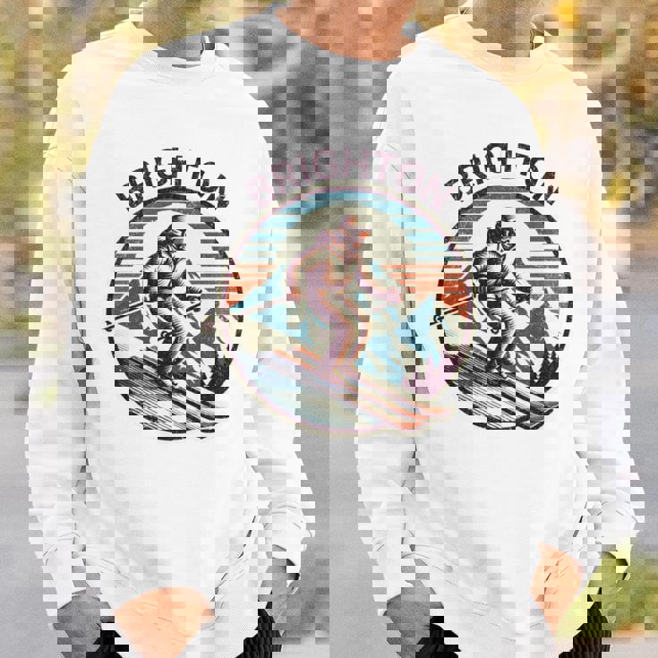 レトロ ヴィンテージ ブライトン ユタ スキー リゾート ウィンタースキー 長袖tシャツ スウェットシャツ 彼への贈り物