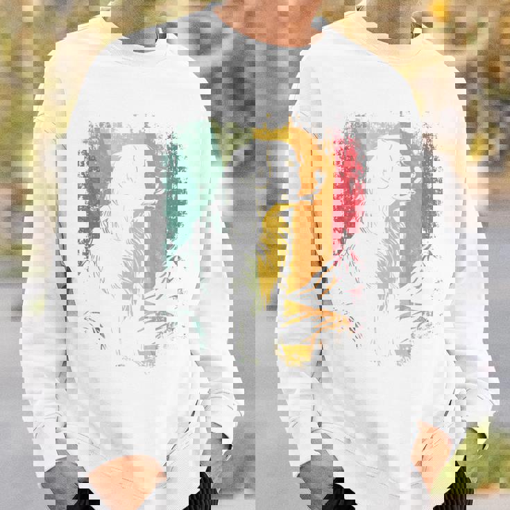 レトロなビンテージデザインのバーニーズマウンテンドッグ 長袖tシャツ スウェットシャツ 彼への贈り物