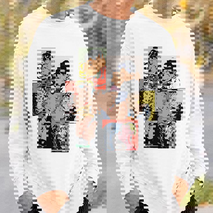 レトロコミックキス、コラージュ、ビンテージポップアートキスコミックスタイル 長袖tシャツ スウェットシャツ 彼への贈り物