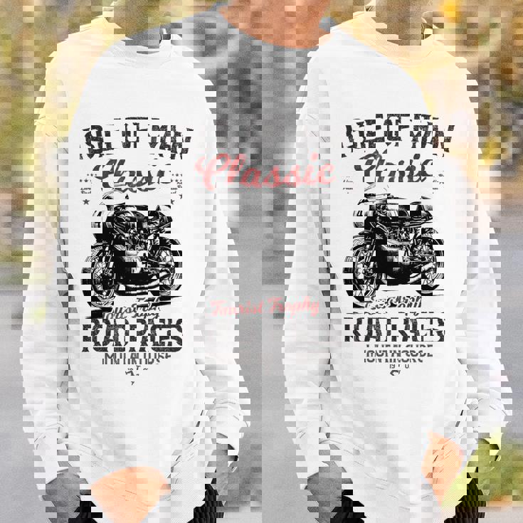 レトロマン島ttレースヴィンテージバイクレース 長袖tシャツ スウェットシャツ 彼への贈り物