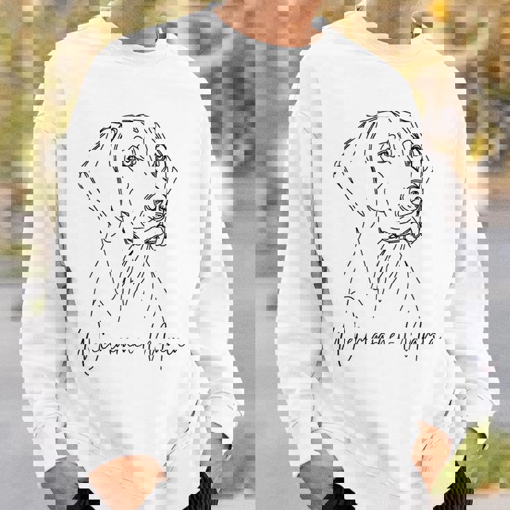 ワイマラナー ママ ワイマラナー ママ かわいい ラインアート 犬 アーティスティック スウェットシャツ 彼への贈り物