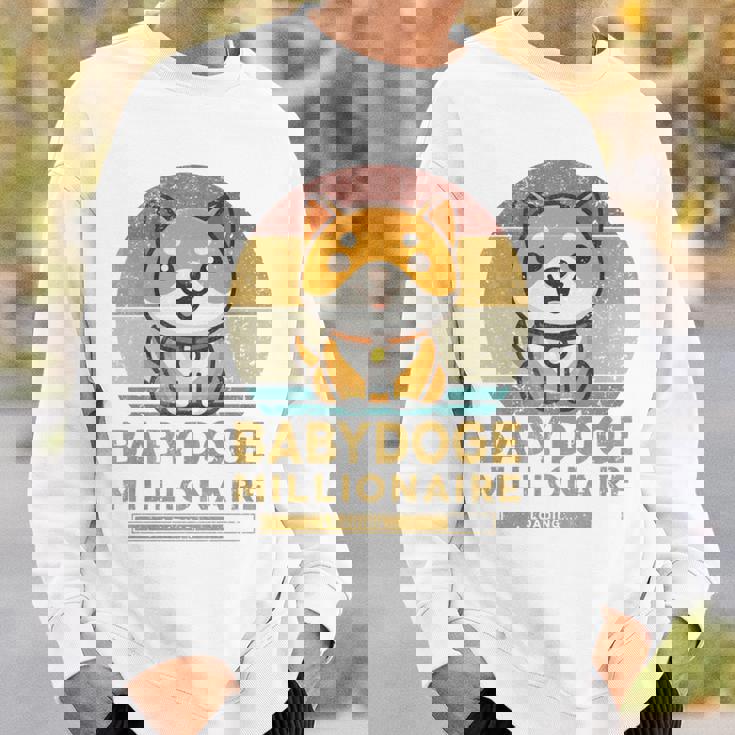 ヴィンテージ 面白い Baby Doge Millionaire Miner Baby Doge 長袖tシャツ スウェットシャツ 彼への贈り物