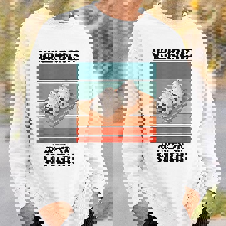 ヴィンテージおにぎりフードラバーウィークエンドはおにぎり好きの為 スウェットシャツ 彼への贈り物