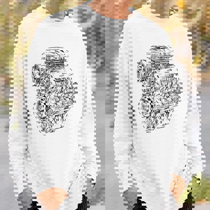 ヴィンテージエンジンブロック – メンズカー&メカニックガレージグラフィック スウェットシャツ 彼への贈り物
