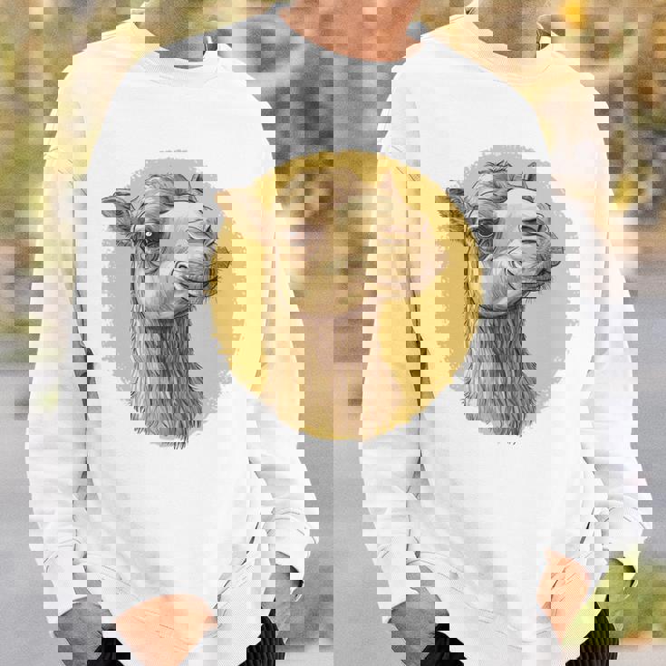 ヴィンテージラクダのイラスト 長袖tシャツ スウェットシャツ 彼への贈り物