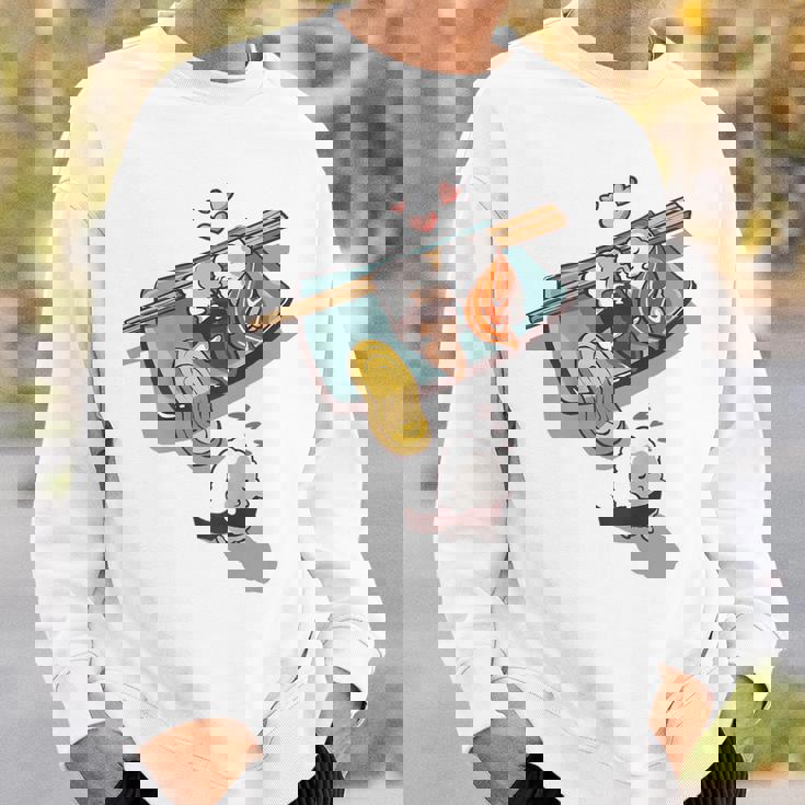 一緒に寝る 寿司 と 寝ぼける 寿司 たまご サーモン 穴子 スウェットシャツ 彼への贈り物