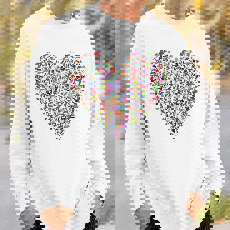 世界国旗 ハート 国旗 旅行 トラベラー スウェットシャツ 彼への贈り物