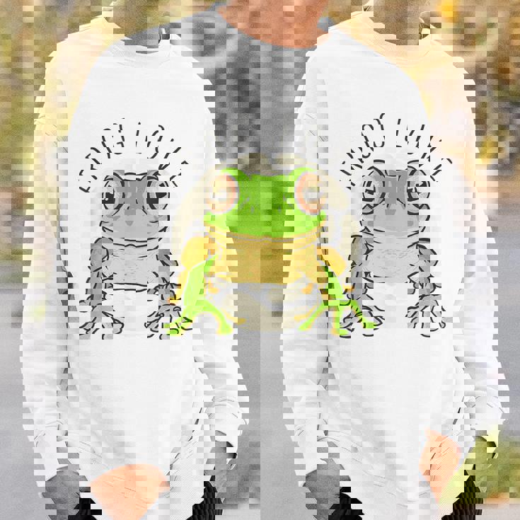 両生類の友達 恋人デザイン グリーンフロッグ スウェットシャツ 彼への贈り物