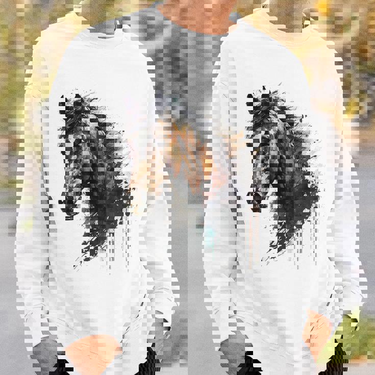 乗馬アート アニマルプリント 馬モチーフ 馬 スウェットシャツ 彼への贈り物