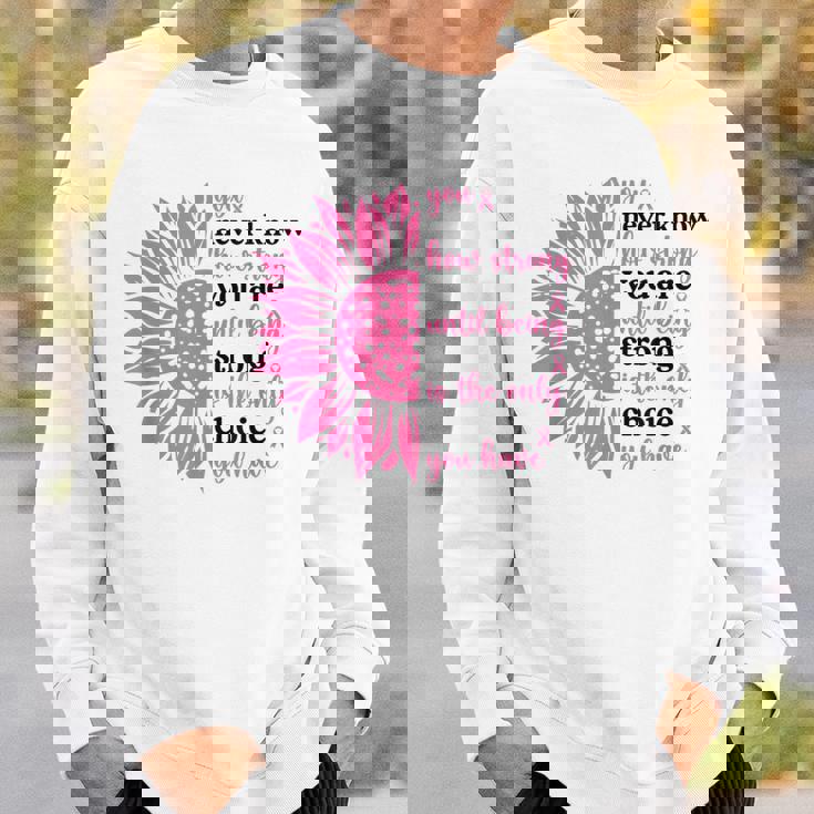 乳がんファイター サバイバー ひまわり ピンクリボン 戦士 スウェットシャツ 彼への贈り物