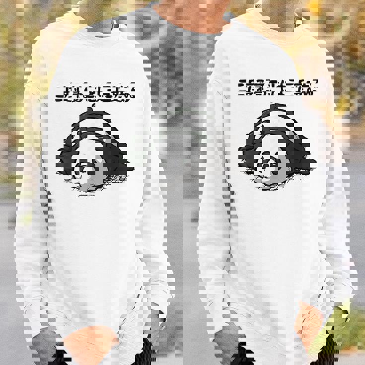 二度寝ることは三度ある ネタ ことわざ 言い間違いことわざ 慣用句 ジョーク ギャグ ダジャレ ツッコミ パンダ スウェットシャツ 彼への贈り物