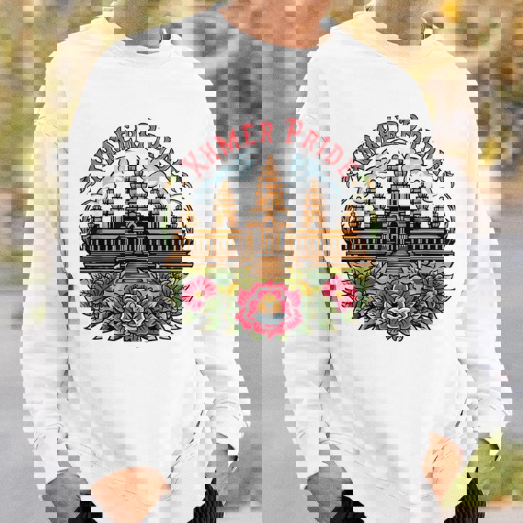 伝統的なカンボジアのクメールタトゥーデザインアンコールワット スウェットシャツ 彼への贈り物